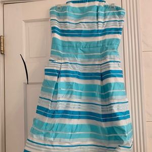 EUC size 2 blossom dress in blue stripes